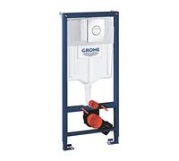 GROHE Bâti Support WC Solido 3 en 1, Hauteur 1,13m, Bâti Support Encastré, Plaque de Commande double boutons, Réservoir 6 à 9 Litres, Double Chasse Silencieuse et Réglable, 38832000 (Import Allemagne)