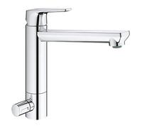 Grohe BauEdge mitigeur de cuisine 31696000 chromé , pivotant, bec moyen-haut