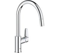 Grohe BauEdge Mitigeur monocommandé pour évier, saillie 215mm, haut, orientable, extractible, 30536000