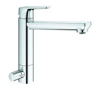 Grohe BauEdge - Mitigeur d'évier avec vanne d'arrêt, chrome 31696000