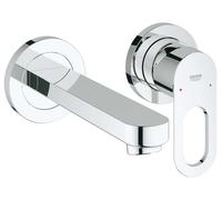 Grohe BauLoop - Mitigeur de lavabo encastré avec corps d’encastrement, installation 2 trous, chrome 20289000