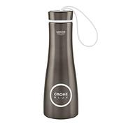 GROHE Blue 40848AL0 Gourde isotherme en acier inoxydable, double paroi, couvercle avec dragonne, 450 ml, graphite dur brossé