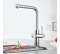 Grohe Blue Home Mitigeur de cuisine avec système de filtration et de gazéification de l’eau, extractible, pivotant, 31539000,