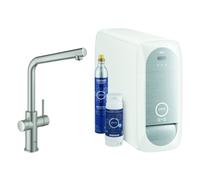 Grohe Blue Home - Mitigeur d’évier avec unité réfrigérante et filtration, supersteel 31454DC1
