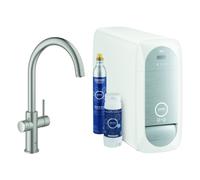 Grohe Blue Home - Mitigeur d’évier, avec unité réfrigérante et filtration, supersteel 31455DC1