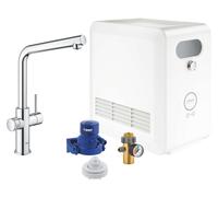 GROHE Kit de démarrage Blue 31347003 - Mitigeur sur pied, filtration et réfrigération, chrome