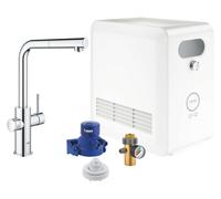 GROHE Mitigeur de cuisine Blue - Kit de démarrage 31326002 - Chrome StarLight, bec en L