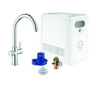 Grohe Blue Mélangeur de cuisine professionnel à levier unique 31323002 chrome, kit de démarrage, bec C, Bluetooth / WIFI