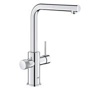 GROHE Blue Pure Minta Robinet de Cuisine avec Système de Filtration, Poignée Séparée pour Eau Filtrée, Mousseur Extractible, Bec Haut, Chromé, 30601000 (Import Allemagne)