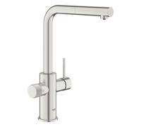 Grohe Blue Pure - Mitigeur d'évier Minta avec filtration et bec extractible, supersteel 30590DC0
