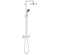 GROHE Colonne de douche avec thermostat pour montage mural, Douche de tête ronde 210 mm, Chrome, 26814001