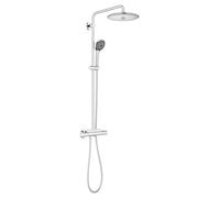GROHE Colonne de douche mitigeur thermostatique Vitalio Joy 260, 50% d'économie d'eau et d'énergie, tablette incluse, tête de douche 260mm, douchette 3 jets, chromé, 26403001 (Import Allemagne)