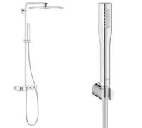 GROHE Colonne de douche thermostatique Euphoria SmartControl System 310 Cube Duo 26508000, Chromé, 310 mm & 27369000 Set de Douche Euphoria Cosmopolitan Stick, Chromé