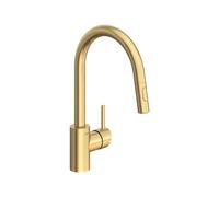 Grohe Concetto 32665GN3 Robinet de cuisine rétractable à double pulvérisation, 1,75 GPM, or brossé
