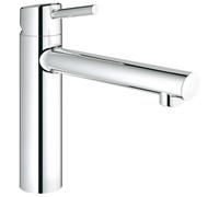 GROHE Concetto Mitigeur monocommandé pour évier, saillie 198mm, hauteur moyenne, orientable, 31128001, Couleur: chrome