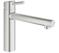 GROHE Mitigeur de cuisine sur pied Concetto 31129DC1 SuperSteel – Douchette extractible