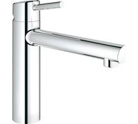 Grohe Concetto Mitigeur d'évier bec moyennement haut Montage devant la fenêtre chromé - 31210001