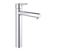 GROHE Concetto, mitigeur haut pour vasque à poser, sans vidage | Mitigeur lavabo, hauteur du bec 32cm, avec cartouche céramique (chrome, 23920001)