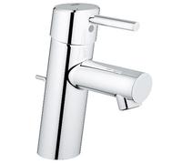 GROHE Concetto, mitigeur lavabo, vidage à tirette, montage facile | Robinet de salle de bain, avec cartouche céramique, bec orientable à 360°, surface facile à entretenir (chrome, 3220210L)