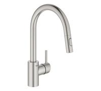 Grohe - CONCETTO Mitigeur monocommande pour évier avec douchette extractible 2 jets Inox brossé (G-31483dc2)