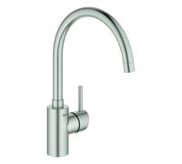 GROHE Concetto Mitigeur monocommandé pour évier, saillie 224mm, haut, orientable, 32661DC3, Couleur: acier super
