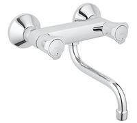 GROHE Robinet Costa 31187001 pour évier mural 2 poignées bec orientable chromé