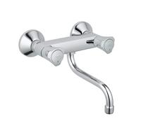 GROHE Costa Mitigeur d'évier à deux poignées, saillie 200mm, orientable, montage mural, 31187001