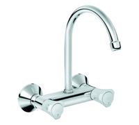 GROHE Costa Mitigeur d?évier à deux poignées, saillie 182mm, bec courbe, orientable, 31191001