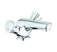 GROHE Costa Mitigeur monocommandé pour lavabo, saillie 100mm, double poignée, bec en fonte, vidage à tirette, 21390001