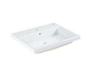 Grohe Cube Céramique de salle de bain bassin 3947900H 60 cm, 2000 trou avec trop - plein, le dos glacé, blanc alpin PureGuard