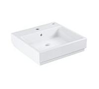 Grohe Cube Ceramique salle de bain à poser 3947800H 50cm, trou pour 2000 avec trop-plein, dos vitré, blanc alpin PureGuard