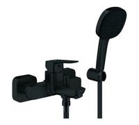 GROHE Cubeo Mitigeur monocommandé pour bain, saillie 167mm, montage apparent, ensemble de douche Tempesta 110 Cube douchette à main incluse, 1018142430, Couleur: Noir mat