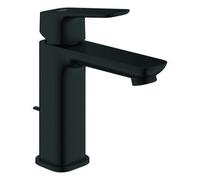 GROHE Cubeo Mitigeur monocommandé pour lavabo, M-Size, saillie 116mm, vidage à tirette, 1017492430, Couleur: Noir mat
