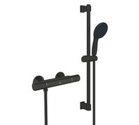Grohe Démarrage de précision QuickFix - Set de douche avec thermostat, noir mat 345972431