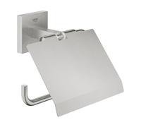GROHE Start Cube Dérouleur de Papier Toilette Mural avec Couvercle, Fixations Cachées, Métal, A Coller avec GROHE QuickGlue ou à Visser, Supersteel, 41102DC0