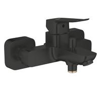 GROHE Dice Mitigeur Bain/Douche avec inverseur automatique (Montage mural apparent, Cartouche céramique 35 mm, Clapet anti-retour intégré, Bec avec mousseur), Noir Mat, 1018722430