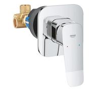 GROHE Dice - Mitigeur de Douche Encastré avec Corps d’Encastrement (Cartouche Céramique 46 mm, Set de Finition), Chrome, 1018910000