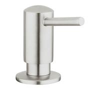GROHE Distributeur de liquide vaisselle, pour évier, remplissage facile | Distributeur de savon pratique pour la cuisine, finition métal de qualité, adapté à de nombreux éviers (acier inox, 40536DC0)
