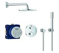 GROHE Ensemble douche encastré Grohtherm 34732000 – Thermostat, Rainshower 210, bras 28,6 cm chromé