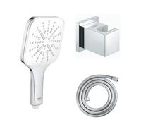 GROHE Douchette Vitalio Smartactive avec flexible Twistfree VitalioFlex Comfort 1750 chromé et support mural cube Euphoria
