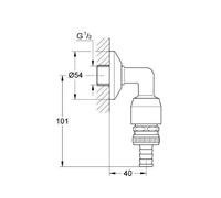 GROHE eggemann original wAS raccord tuyau coudé dN15 avec 41126000