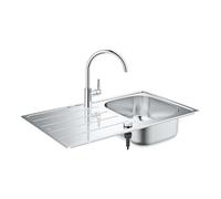 Grohe - Ensemble évier K200 et mitigeur BauEdge, inox brossé / chrome 31562SD1