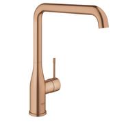 GROHE Essence 30505 Mitigeur d'évier à une seule main, montage à un trou, bec orientable, sécurité intrinsèque, édition professionnelle, chaud brossé