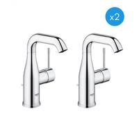 Grohe - Essence Lot de 2 Mitigeurs monocommande 1/2" Lavabo Taille M chrome (23462001-DUO)