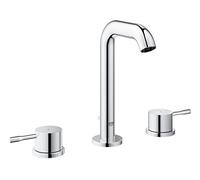GROHE Essence Mélangeur 3 Trous, Robinet de lavabo pour Salle de Bains, Taille M, Montage sur pont, Chrome, 20296001