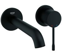 Grohe Essence, mitigeur lavabo 2 trous, saillie 183mm, montage mural, 29192KF1, Couleur: Noir Fantôme