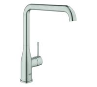 GROHE Essence Mitigeur monocommandé pour évier, saillie 220mm, orientable, bec haut, 30505DC0, Couleur: acier super