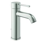 Grohe Essence Mitigeur monocommandé pour lavabo, S-Size, saillie 116mm, avec vidage à tirette, 24171DC1, Couleur: acier super
