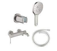 GROHE Essence New robinet bain/douche avec ensemble douchette à main 3 jets et flexible supersteel SW73256/SW73279/SW472426/SW862668