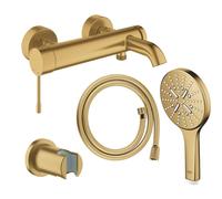 GROHE Essence New robinet de bain/douche avec ensemble de douchette 3 jets et flexible de douche brushed cool sunrise SW98781 / SW98897 / SW862663 / SW472417